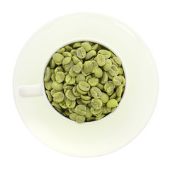 Green Coffee isolated on White Background