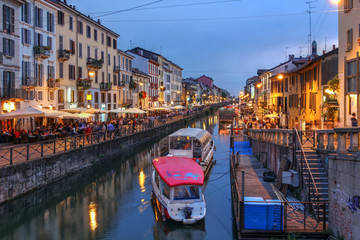 Obraz premium Navigli Grande, Mediolan, Włochy
