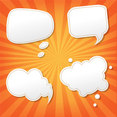 Orange Sunburst Poster With Speech Bubble