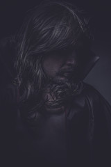 Obraz premium Nightmare, Man dressed in long black cape, vampire