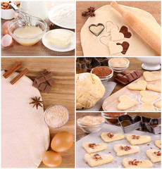 Collage of making cookies