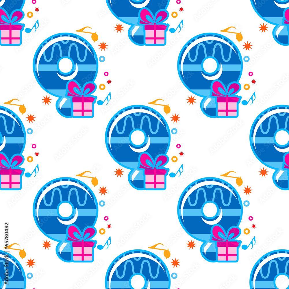 Poster number 9 childish seamless pattern
