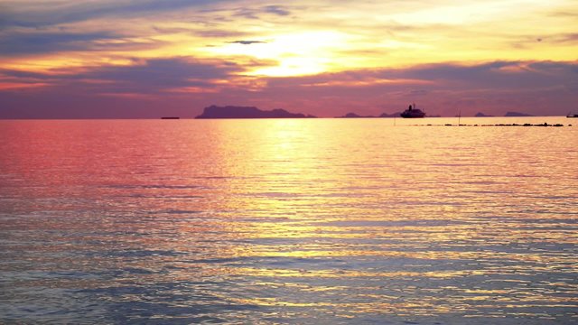 Sparkling Sea at Beautiful Sunset