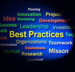 Best Practices Words Shows Optimum Business Procedures