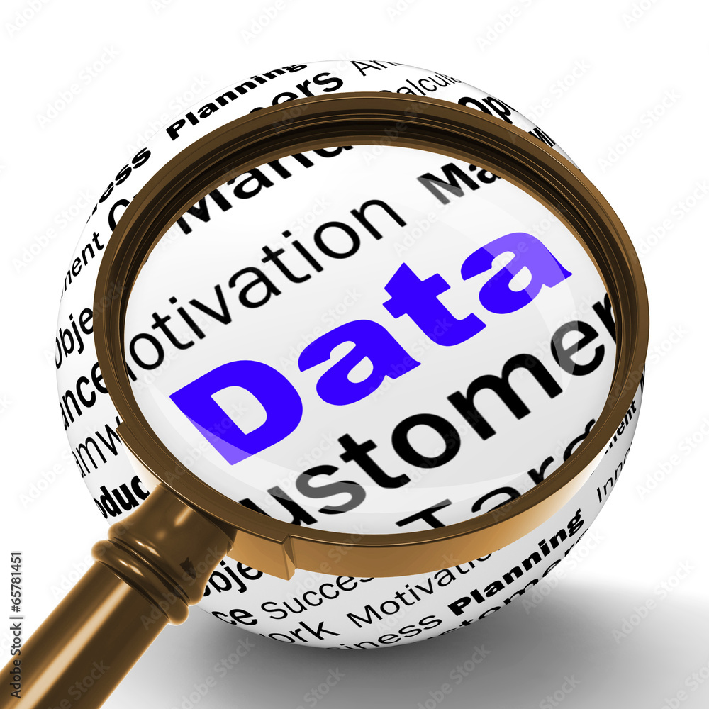 Poster data magnifier definition means digital information or database