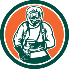 Hazchem Worker Circle Retro