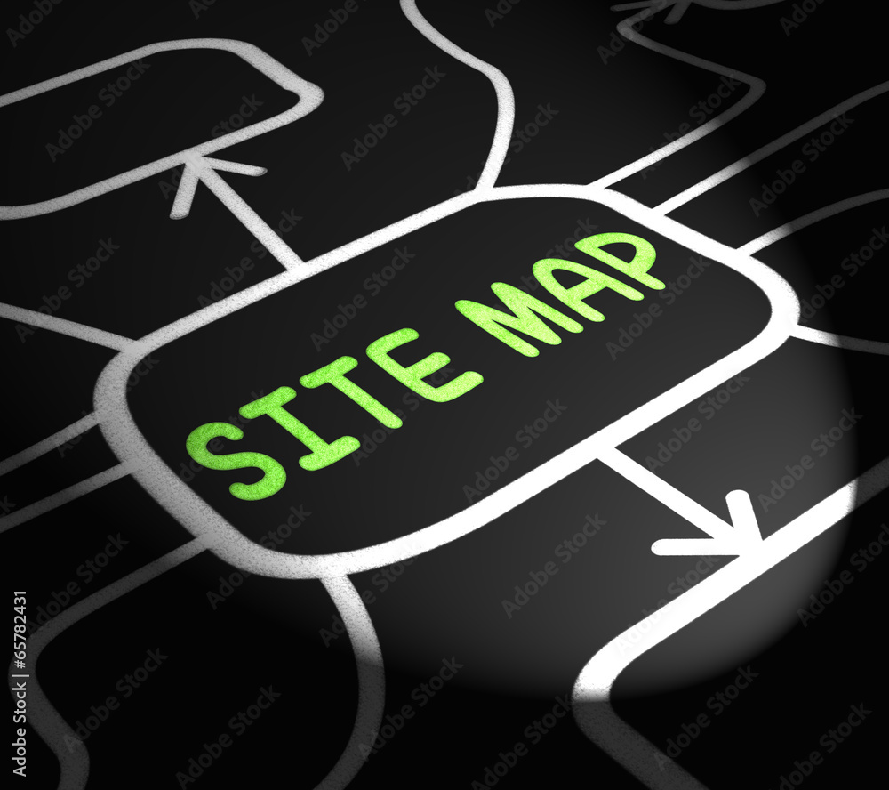 Aufkleber site map arrows means navigating around website