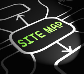 Site Map Arrows Means Navigating Around Website - obrazy, fototapety, plakaty