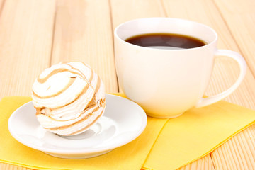 Easy marshmallow on wooden table