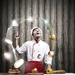 Cook at kitchen