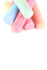 Color chalks, isolated on white