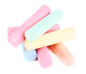 Color chalks, isolated on white