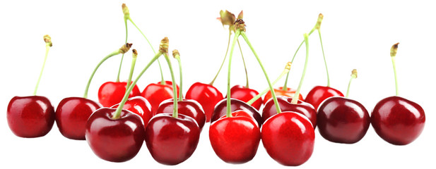 Sweet cherries, isolated on white