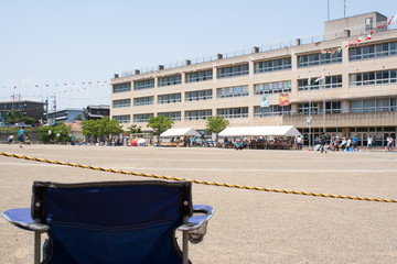 Spectator's seat at school sports festival in Japan