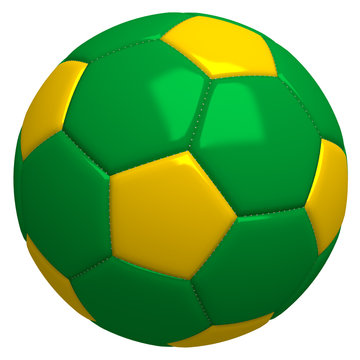 Brazil soccer ball isolated on white background