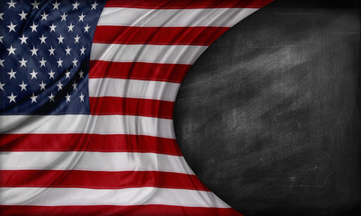 Obraz premium Flag on blackboard