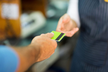 customer paying with credit card
