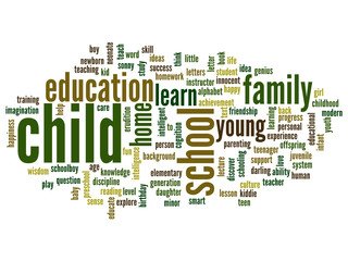 Conceptual  child education word cloud