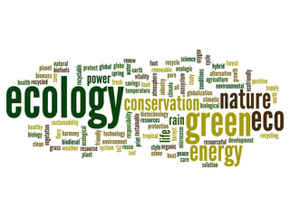 Fototapeta premium Conceptual ecology word cloud