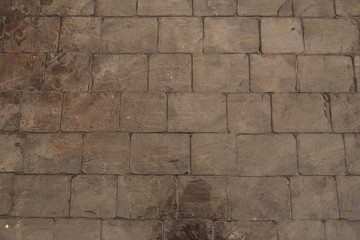 black stone block floor of pavement