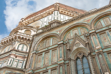 Fragment of facade Duomo Santa Maria del Fiore, Florence, Italy