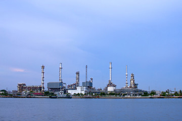 River and oil refinery factory