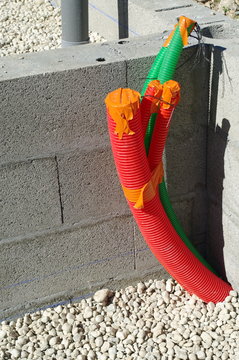 construction de maison - installation de tuyaux