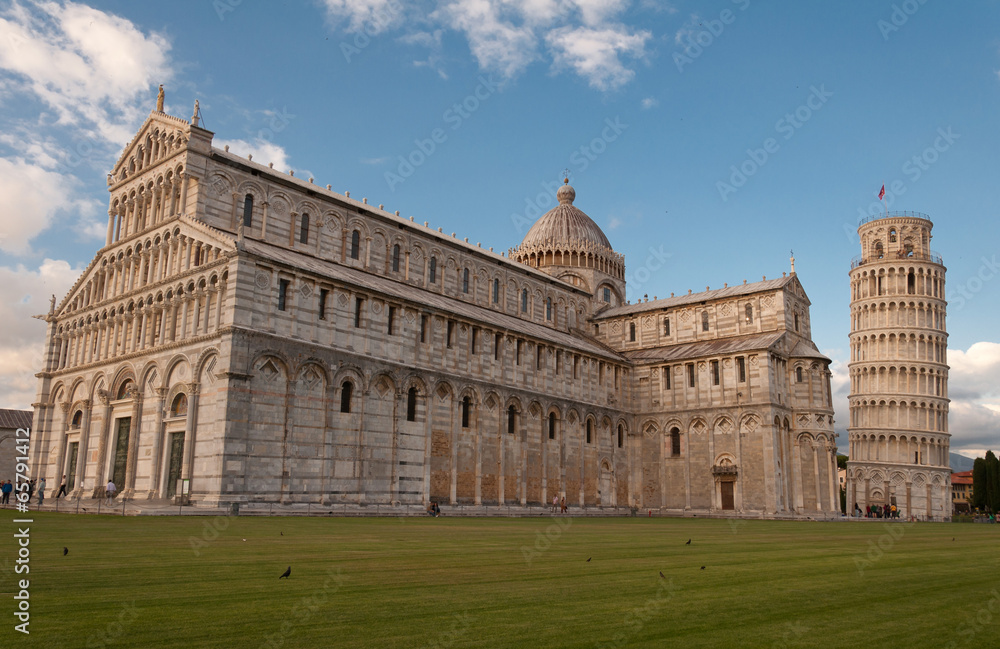 Wall mural details of piazza miracoli pisa in italy