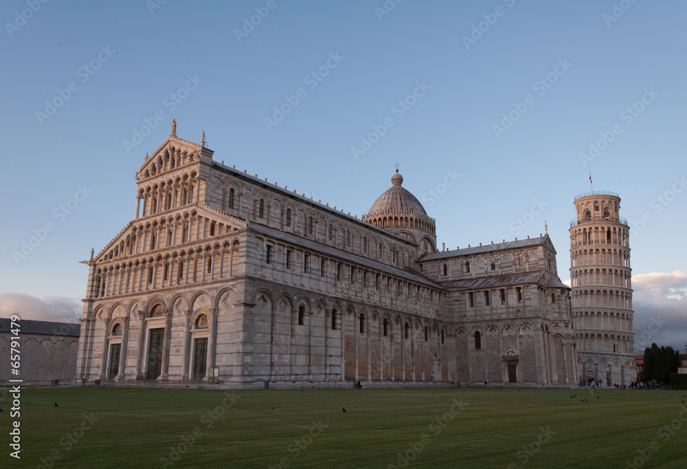 Wall mural details of piazza miracoli pisa in italy