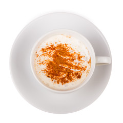 Coffee with whipped cream and cinnamon
