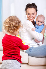 Obraz premium Mother with children