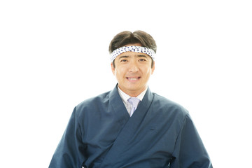 笑顔の寿司職人