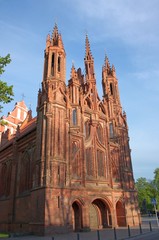 Fototapeta na wymiar Catholic church of St. Anne in Vilnius, Lithuania
