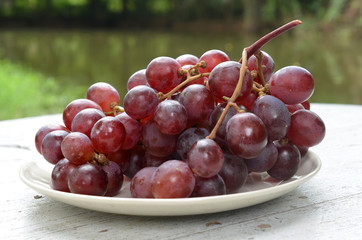 Fresh red grapes