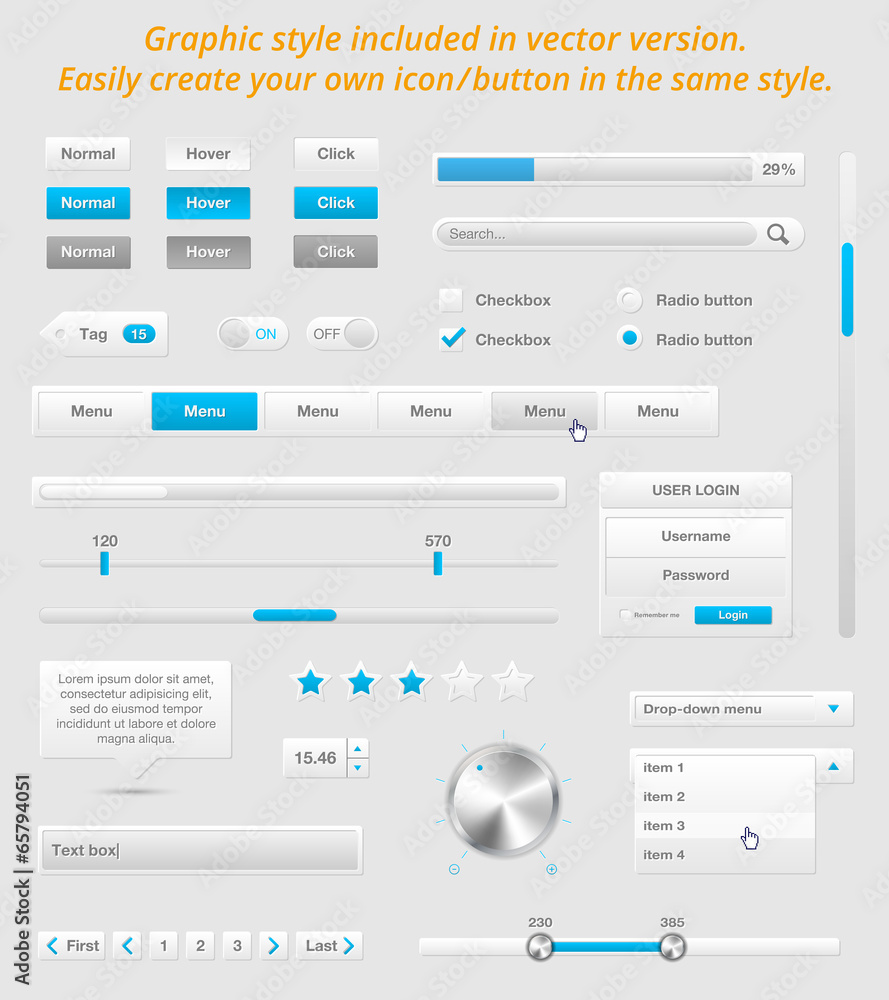 Poster set of vector web elements