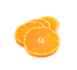 Slice of fresh orange isolated on white background