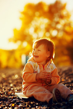 baby girl daughter on beach