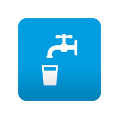 Etiqueta tipo app azul simbolo agua potable
