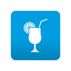 Etiqueta tipo app azul simbolo combinado