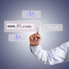 hand with website