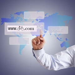 hand with website