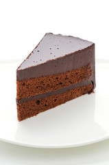 Cake chocolate isolated on white background