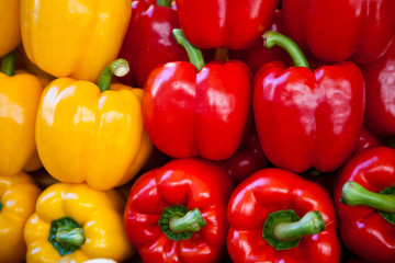 Frische rote und gelbe Paprika