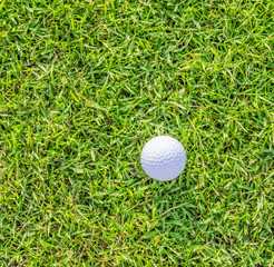 Golf ball on green grass