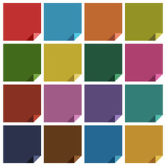 16 retro colored blank square