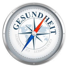 Kompass mit dem Wort Gesundheit