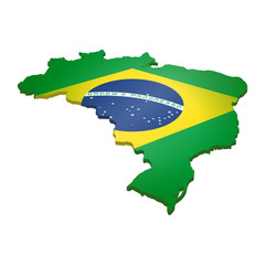 landkarte mit flagge brasilien IV