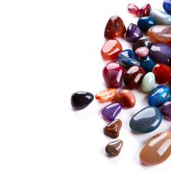 Semiprecious stones isolated on white background