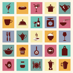 Fototapeta na wymiar vector restaurant , food and beverage icons-set - Illustration