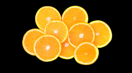 Slice of fresh orange isolated on background